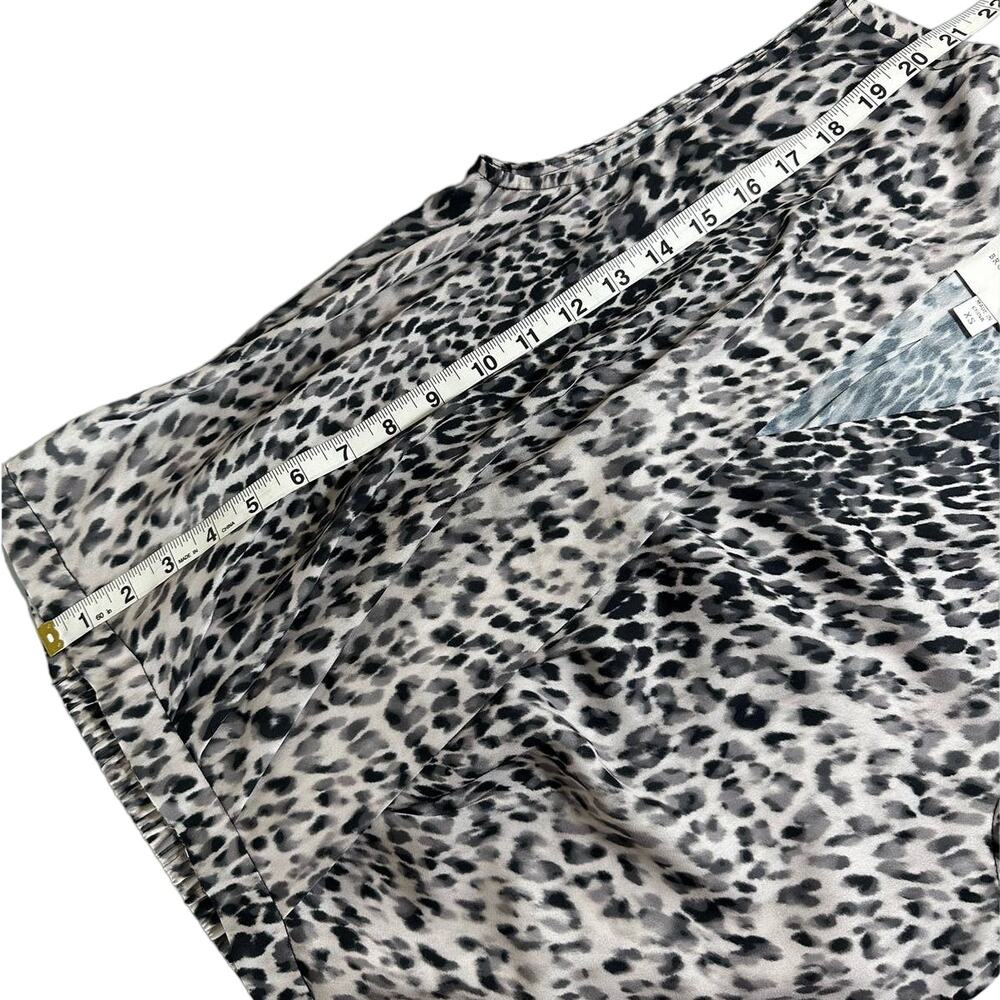 Brochu Walker Snow Leopard Print V-Neck Sleeveless Draped Top Grey Black XS - Picture 10 of 10